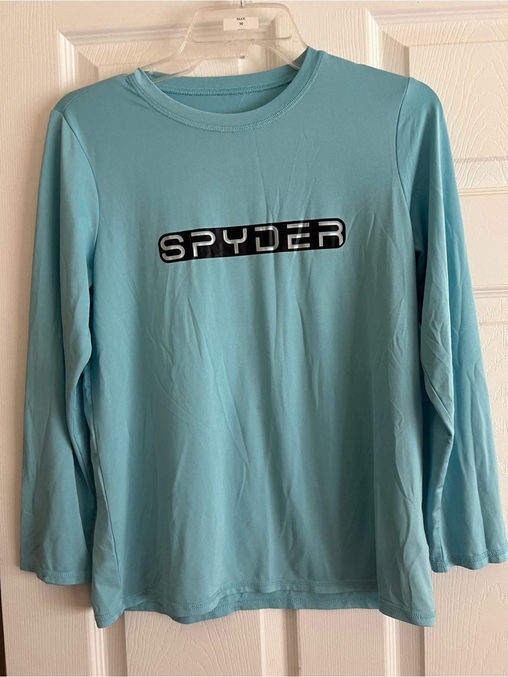 Spyder Blue Men’s Shirt Size XL Long Sleeves Crew Neck Pullover Logo front/back